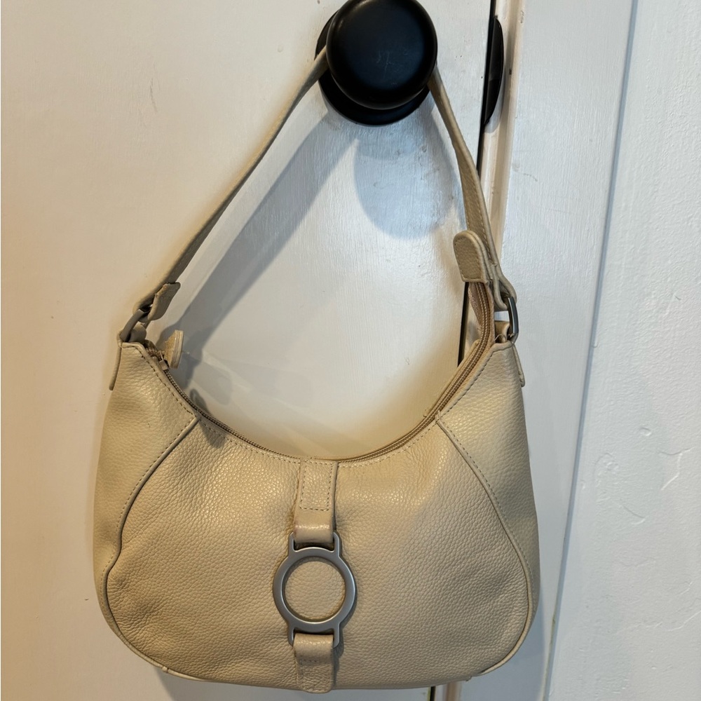 Mossimo Leather Cream Hobo Bag